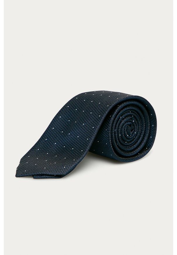 Calvin Klein - Krawat. Kolor: niebieski. Materiał: tkanina, jedwab