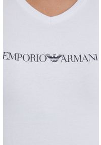 Emporio Armani Underwear t-shirt damski kolor biały. Kolor: biały. Materiał: bawełna. Długość rękawa: krótki rękaw. Długość: krótkie. Wzór: nadruk #4