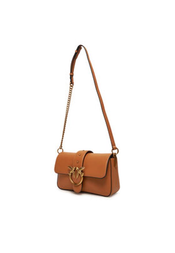 Pinko - PINKO Torebka Love One Mini Slouchy Fl PE 25 PLTT 104340 A0QO Brązowy. Kolor: brązowy. Materiał: skórzane