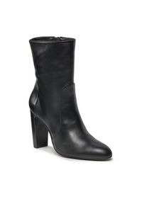 Stuart Weitzman Botki Vida 100 Zip Bootie SG232 Czarny. Kolor: czarny. Materiał: skóra