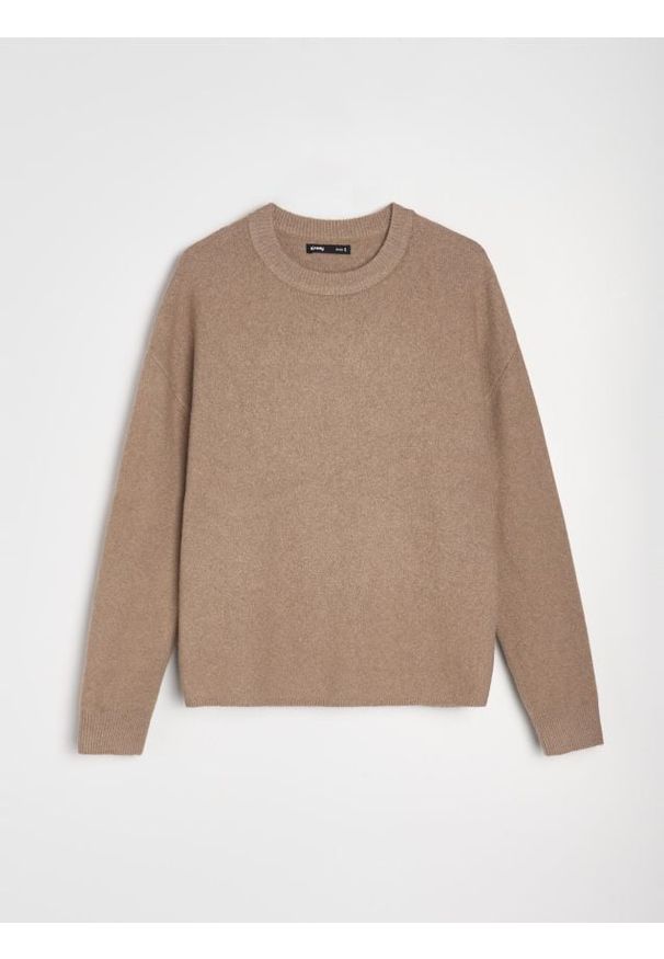 Sinsay - Sweter basic - brązowy. Kolor: brązowy