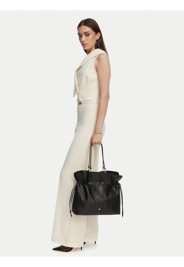 Elisabetta Franchi Torebka BS-02N-62E2-V1000 Czarny. Kolor: czarny. Materiał: skórzane
