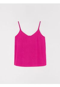 Sinsay - Wiskozowy top na ramiączkach - różowy. Kolor: różowy. Materiał: wiskoza. Długość rękawa: na ramiączkach #1
