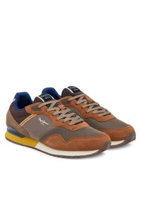 Pepe Jeans Sneakersy London Brick PMS400011 Brązowy. Kolor: brązowy. Materiał: zamsz, skóra #5