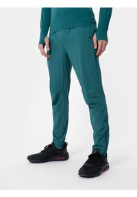 4f - Spodnie do biegania w terenie szybkoschnące męskie. Kolor: zielony. Materiał: włókno, guma, materiał, dzianina. Sport: bieganie