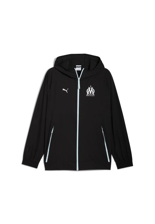 Puma - Zestaw dresowy OM Woven 2025/26. Kolor: czarny. Materiał: dresówka. Sport: piłka nożna