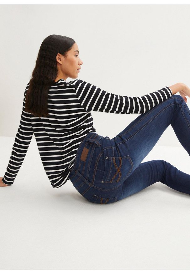 bonprix - Dżinsy Slim Fit, high waist, shape. Stan: podwyższony. Kolor: niebieski