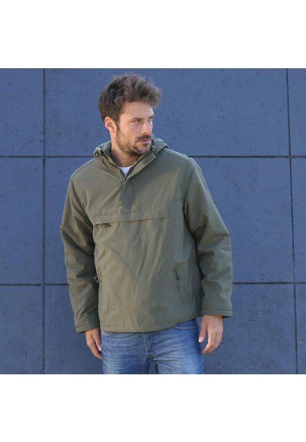Kurtka sportowa męska Brandit Windbreaker Zimowa. Kolor: zielony. Sezon: zima. Styl: sportowy