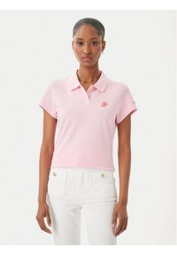 TOMMY HILFIGER - Tommy Hilfiger Polo 1985 Logo WW0WW49259 Różowy jasny Slim Fit. Typ kołnierza: polo. Kolor: różowy. Materiał: bawełna #1