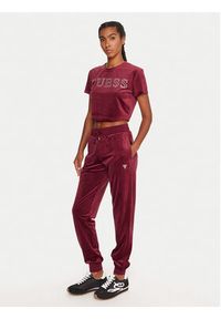 Guess Spodnie dresowe V3BB27 K0232 Bordowy Regular Fit. Kolor: czerwony. Materiał: syntetyk #4
