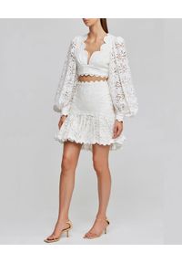 ACLER AUSTRALIA - Biała spódnica Broderie. Kolor: biały. Materiał: bawełna, koronka, len, wiskoza, tkanina #4