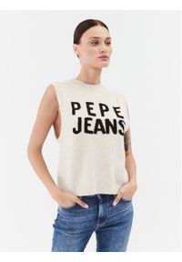 Pepe Jeans Sweter PL702039 Écru Regular Fit. Materiał: syntetyk #1