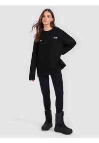 4f - 4F Bluza dresowa nierozpinana bez kaptura damska - czarna XS. Typ kołnierza: bez kaptura. Kolor: czarny. Materiał: dresówka #2