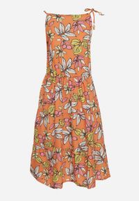 Born2be - Pomarańczowa Sukienka Mennotia. Okazja: na imprezę, na co dzień. Kolor: pomarańczowy. Długość rękawa: na ramiączkach. Typ sukienki: proste. Styl: casual, elegancki #7