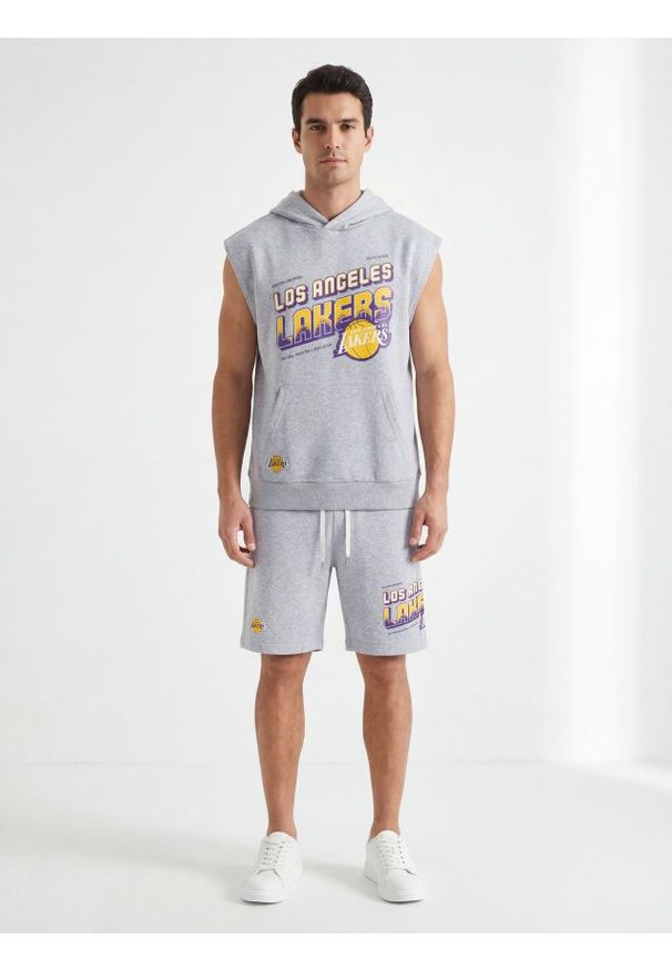 Sinsay - Bluza bez rękawów Los Angeles Lakers NBA - szary. Kolor: szary. Długość rękawa: bez rękawów