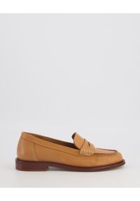 Venezia - BRĄZOWE MOKASYNY ELSA-N252 V CAME. Kolor: brązowy. Materiał: skóra, syntetyk. Obcas: na obcasie. Wysokość obcasa: średni #1