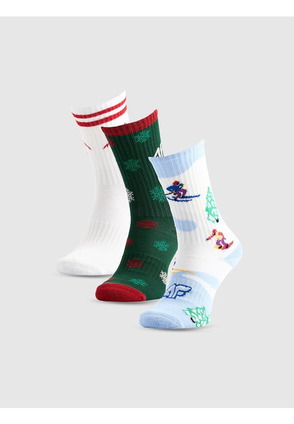 4f - 4F Skarpetki casual za kostkę (3-pack) chłopięce - multikolor 35-37. Kolor: wielokolorowy. Materiał: bawełna, dzianina