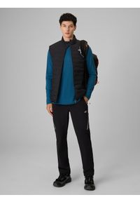 4f - 4F Longsleeve trekkingowy szybkoschnący z wełną merino męski - turkusowy L. Kolor: turkusowy. Materiał: wełna. Długość rękawa: długi rękaw. Długość: długie. Sport: turystyka piesza #2