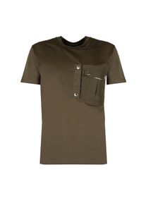 Les Hommes T-shirt Regular | LKT108 703A | Regular Fit T-Shirt | Mężczyzna | Khaki. Okazja: na co dzień. Kolor: brązowy. Materiał: bawełna. Styl: casual #4