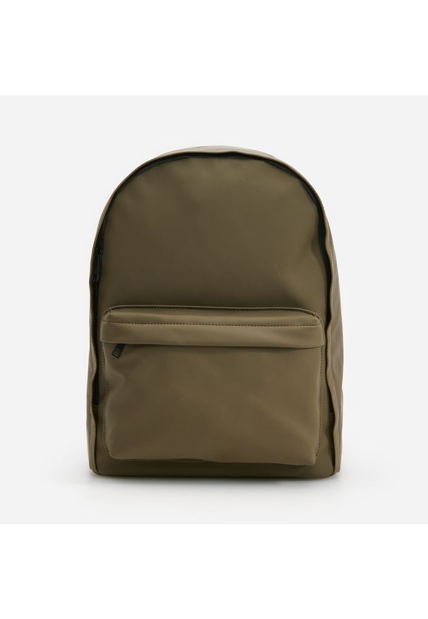Reserved - Plecak z kieszonką - Khaki. Kolor: brązowy