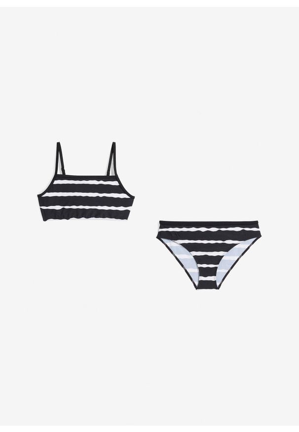 bonprix - Bikini (zestaw 2 cz.). Kolor: czarny. Wzór: paski