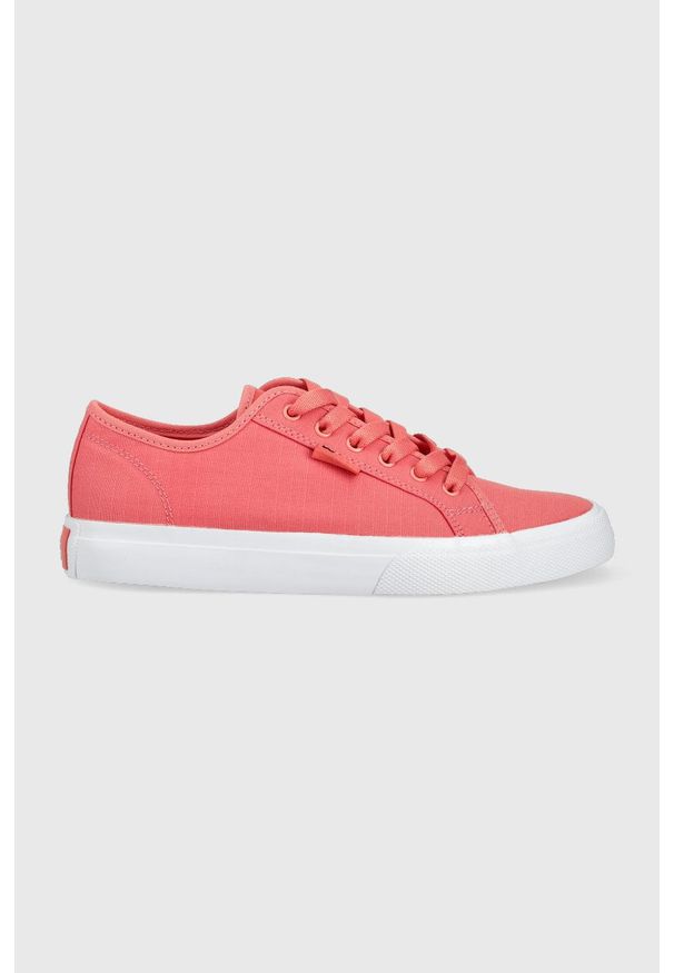 DC tenisówki kolor różowy. Nosek buta: okrągły. Zapięcie: sznurówki. Kolor: różowy