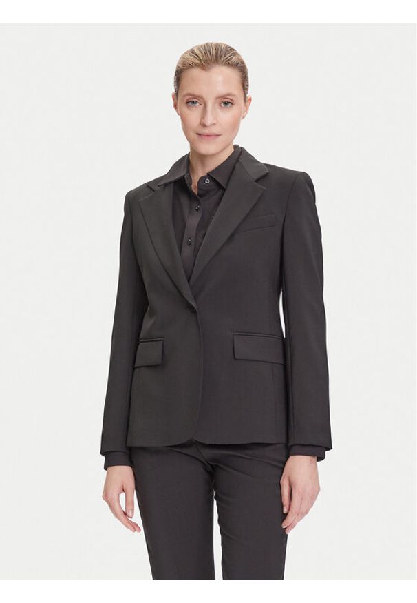 Weekend Max Mara Marynarka Lamine 2525046041 Czarny Regular Fit. Kolor: czarny. Materiał: wełna