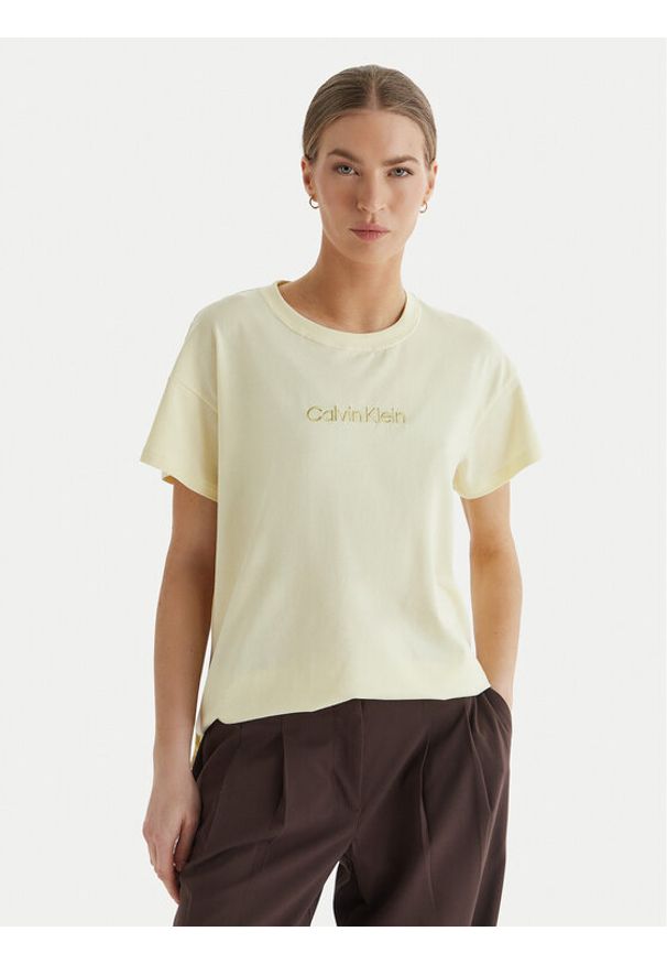 Calvin Klein Underwear T-Shirt LV00QS7593 Żółty Relaxed Fit. Kolor: żółty. Materiał: bawełna