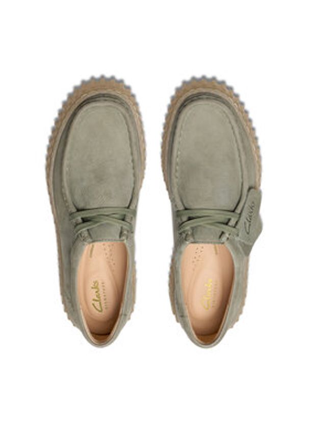 Clarks Półbuty Torhill Bee 26181190 Zielony. Kolor: zielony. Materiał: nubuk, skóra