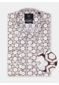 Pako Lorente - PAKO LORENTE – Koszula męska w brązowy wzór P22SF-1X-004-A-S. Typ kołnierza: kołnierzyk klasyczny. Kolor: brązowy. Materiał: elastan, bawełna. Długość rękawa: długi rękaw. Długość: długie. Styl: klasyczny #1