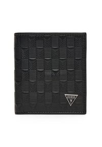 Guess Duży Portfel Męski SMMADL LEA22 Czarny. Kolor: czarny. Materiał: skóra