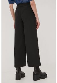 only - Only spodnie damskie kolor czarny szerokie high waist. Stan: podwyższony. Kolor: czarny #3