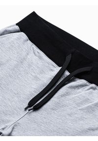Ombre Clothing - Krótkie spodenki męskie dresowe - szaro-czarne P29 - XXL. Kolor: szary. Materiał: dresówka. Długość: krótkie. Styl: klasyczny #6