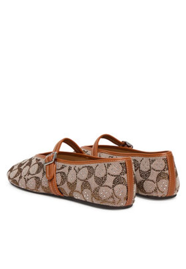 Coach Baleriny Mary Jane CBP01 Brązowy. Kolor: brązowy. Materiał: materiał