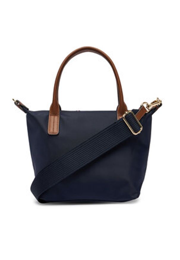 TOMMY HILFIGER - Tommy Hilfiger Torebka Popette Mini Tote Corp AW0AW17707 Granatowy. Kolor: niebieski