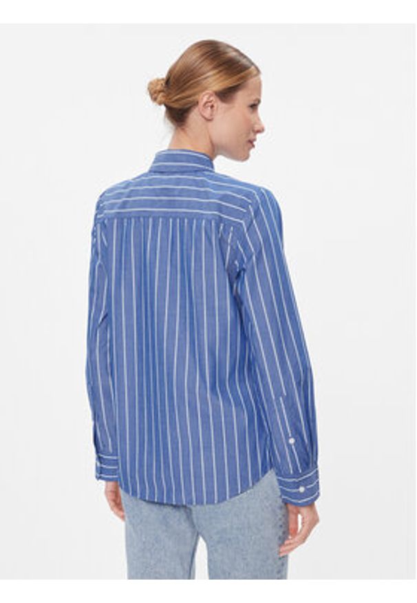 TOMMY HILFIGER - Tommy Hilfiger Koszula Baseball Stripe Regular Shirt WW0WW41155 Niebieski Regular Fit. Kolor: niebieski. Materiał: bawełna