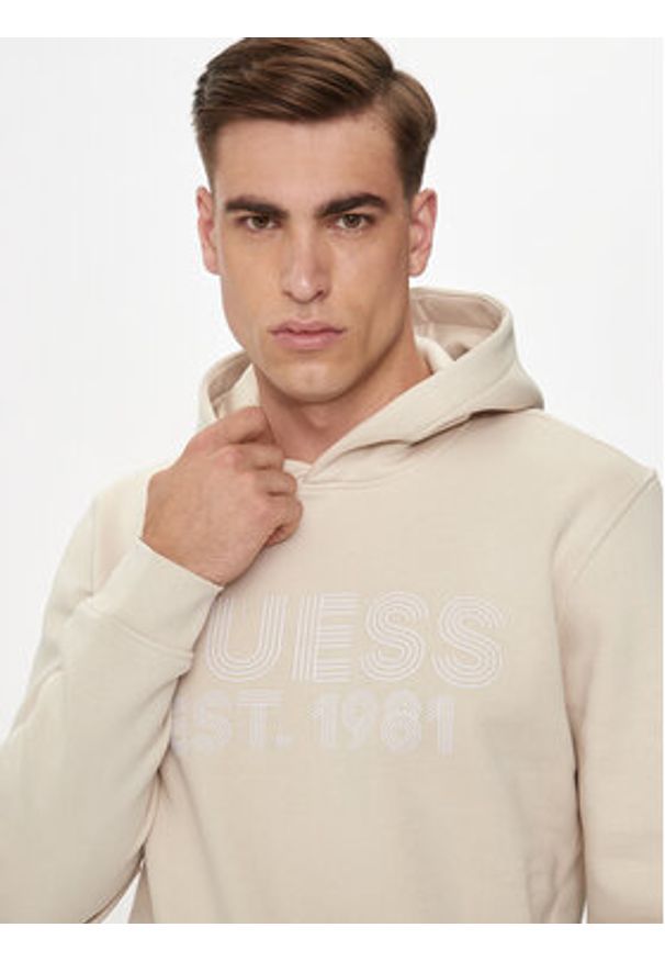 Guess Bluza M4YQ36 K9Z21 Écru Regular Fit. Materiał: syntetyk