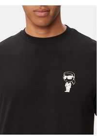 Karl Lagerfeld - KARL LAGERFELD T-Shirt 755048 563235 Czarny Regular Fit. Typ kołnierza: dekolt w karo. Kolor: czarny. Materiał: bawełna #2
