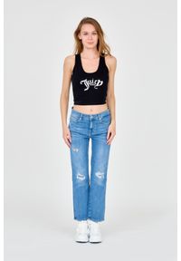Juicy Couture - JUICY COUTURE Czarny damski tank top Chrishell, Rozmiar S. Kolor: czarny. Materiał: bawełna