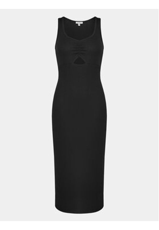 Brave Soul Sukienka letnia LDRJ-624RICKI Czarny Slim Fit. Kolor: czarny. Materiał: bawełna. Sezon: lato