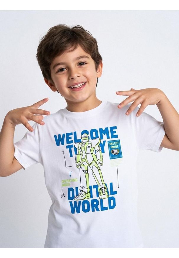 Sinsay - Koszulki z krótkim rękawem 2 pack - niebieski. Kolor: niebieski. Długość rękawa: krótki rękaw. Długość: krótkie