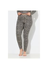 ULLA POPKEN - Damskie Funkcyjne legginsy narciarskie wzór panterka wąskie nogawki z recyklingu. Kolekcja: plus size. Kolor: czarny. Materiał: materiał, poliester, elastan. Długość: długie. Wzór: motyw zwierzęcy. Sport: narciarstwo #1