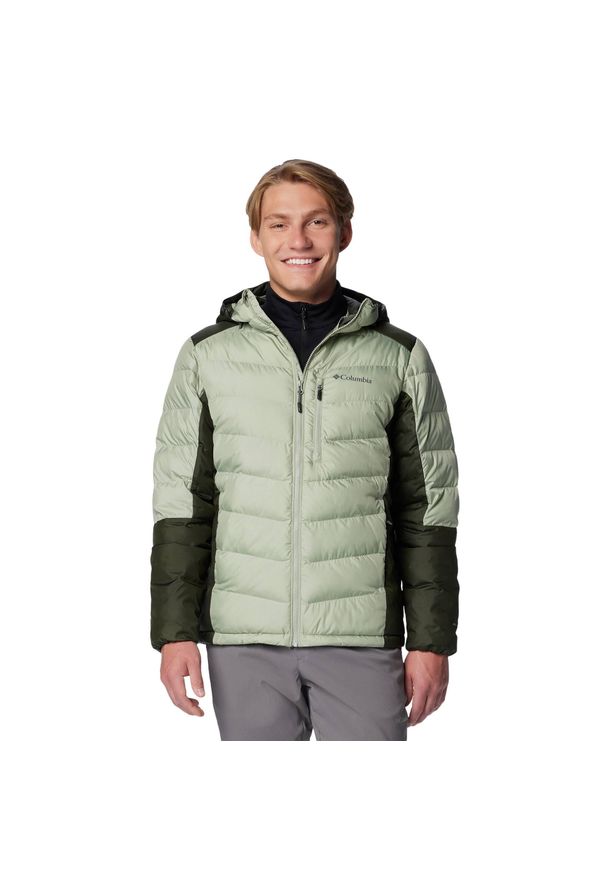 columbia - Kurtka puchowa męska Columbia Labyrinth Loop II Hooded. Kolor: zielony. Materiał: puch. Sport: turystyka piesza