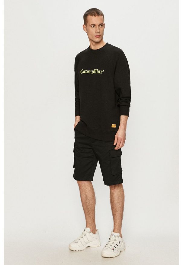 CATerpillar - Caterpillar - Bluza. Okazja: na co dzień. Kolor: czarny. Długość rękawa: raglanowy rękaw. Wzór: nadruk. Styl: casual