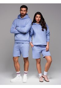 Ombre Clothing - Dresowa bluza unisex z kapturem i kieszeniami – lawendowa V9 OU-SNBC-0105 - XL/XXL. Okazja: na co dzień. Typ kołnierza: kaptur. Kolor: fioletowy. Materiał: dresówka. Wzór: aplikacja. Styl: casual #3
