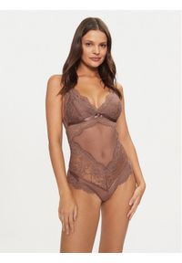 Hunkemöller Body Arabella 300177 Brązowy. Kolor: brązowy. Materiał: syntetyk