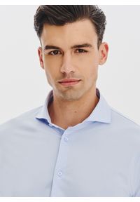 Pako Lorente - PAKO LORENTE – Jasnoniebieska koszula z dzianiny. Okazja: na co dzień. Kolor: szary, niebieski. Materiał: dzianina. Długość rękawa: długi rękaw. Długość: długie. Styl: casual #2