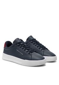 TOMMY HILFIGER - Tommy Hilfiger Sneakersy Th Court Leather Grain Ess FM0FM05297 Granatowy. Kolor: niebieski. Materiał: materiał #6