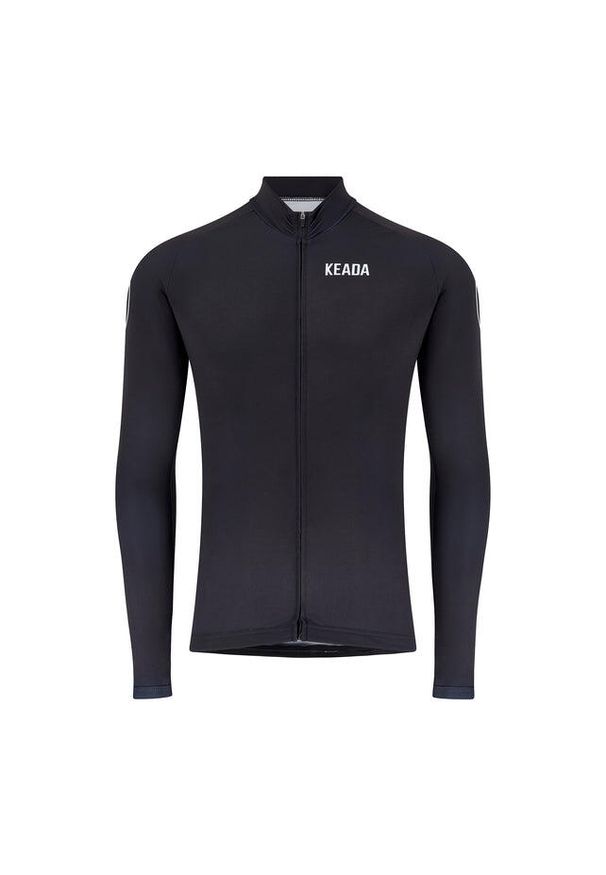 KEADA SPORTS - Męska koszulka kolarska z długim rękawem – Czarna. Kolor: czarny. Długość rękawa: długi rękaw. Długość: długie