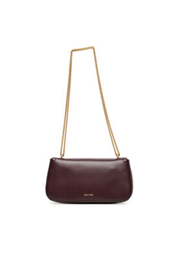 Calvin Klein Torebka Ck Convertible Chain Small Bag LV04F3172G Bordowy. Kolor: czerwony. Materiał: skórzane